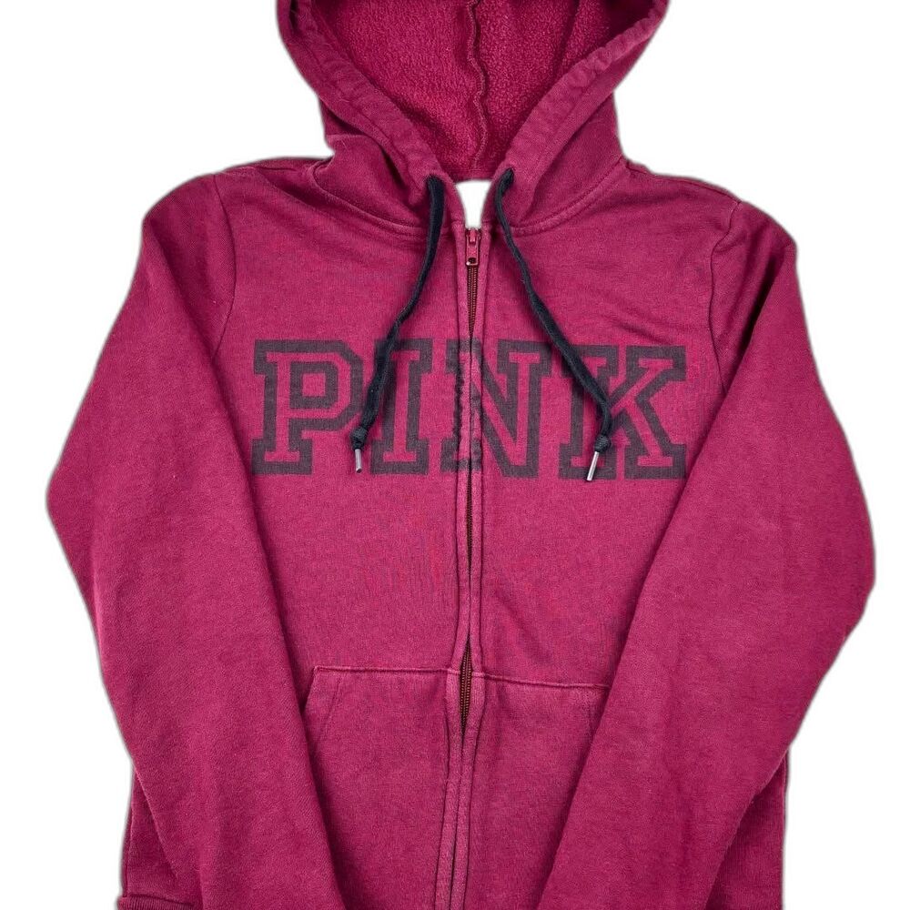 Pink/Victoria's Secret VSCO Women’s Size S Tomato Spellout Zip Hoodie